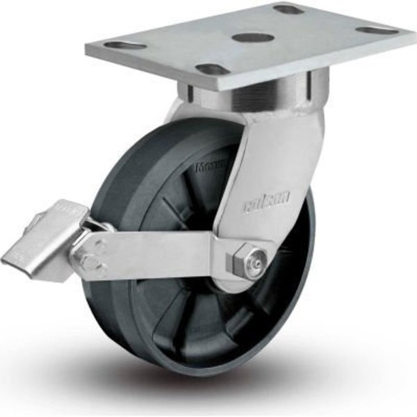 Colson ¬Æ 6 Series Swivel Plate Caster - Nylon Tread Lock Brake 8" Dia. 1400 Lb 6.08289.539 BRK1